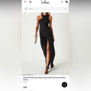 Black asymmetrical floor length dress